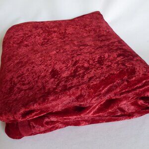 NEW 5 YARDS DEEP RED CRUSHED VELVET LUXURIOUS VISCOSE ON COTTON BASE FABRIC YARD
